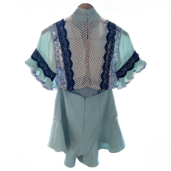 *NEW! Self-Portrait Crepe & Lace Bellis Play Suit / Romper - Picture 5 of 14